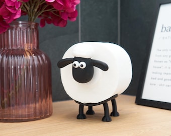 Shaun the Sheep Toilet Paper Holder – 3D Printed Bathroom Decor, Funny Gift, Unique Novelty Stand
