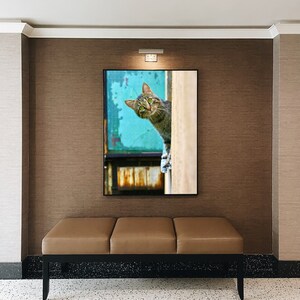Peeking Cat Digital Print, Funny Wall Art (Digital Download) image 5