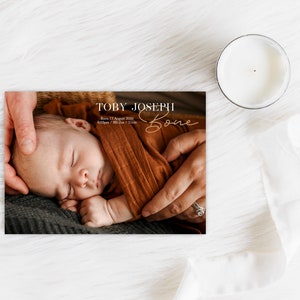 A6 Printed Newborn Thank You Card / Double Sided / Envelopes Included / Available in PDF Printable
