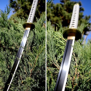 Cosplay One Piece Roronoa Zoro Sword, Handmade White Anime Katana, Real Japanese Samurai Full tang, Gifts