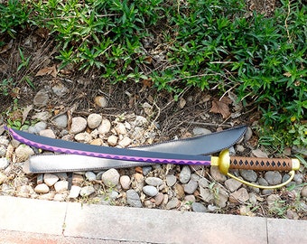 Anime Katana Sword Cosplay One Piece GOL·D·Roger Sword, Handmade Anime Katana Real Japanese Samurai Sword, Metal, Gift