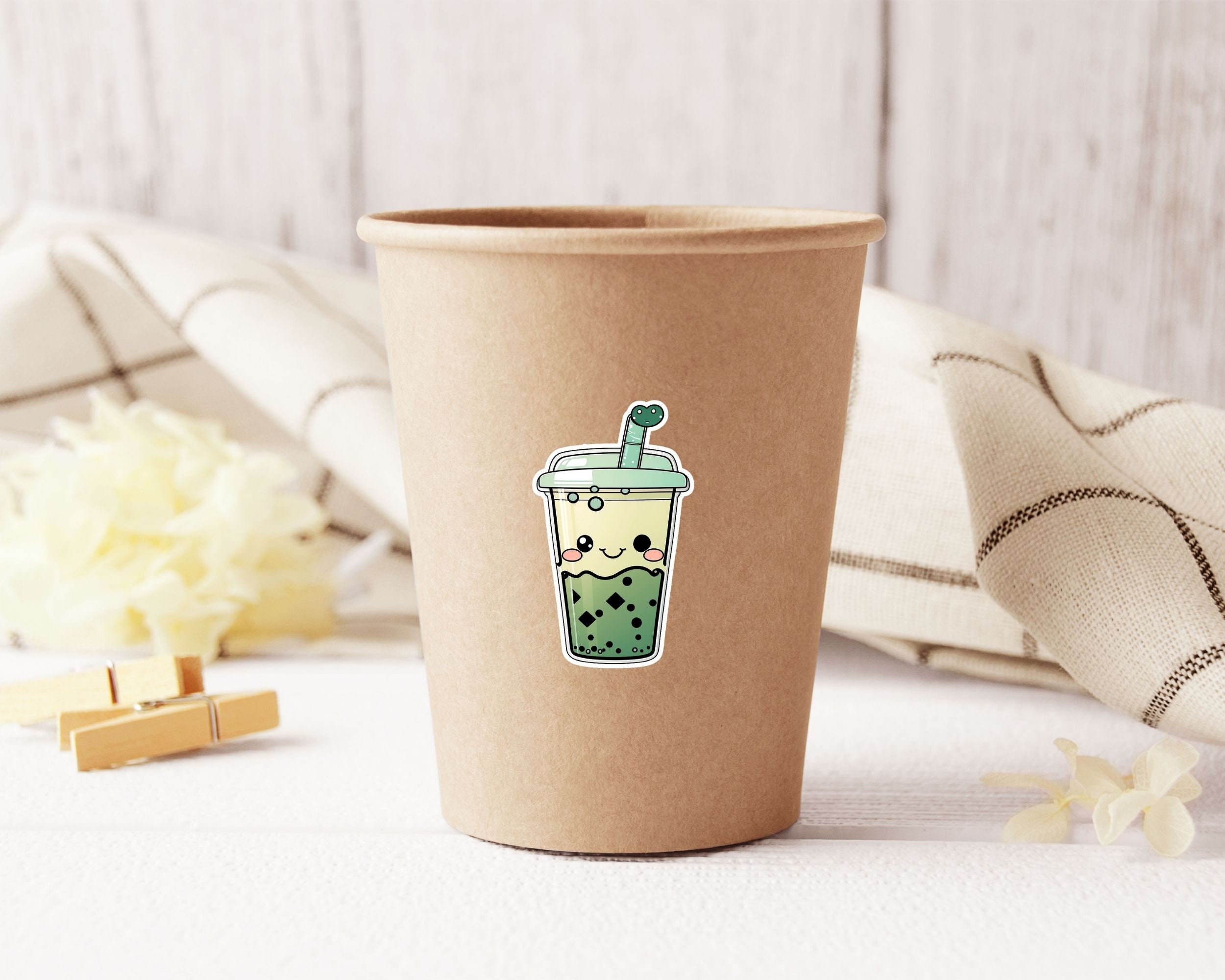 30x Boba Tea Sticker, Kawaii Bubble Drinks Stickers, Digital Download ...