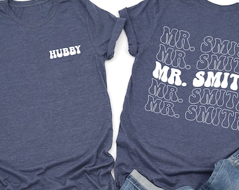 Personalized Wifey Shirt, Custom Last Name Honeymoon Outfit