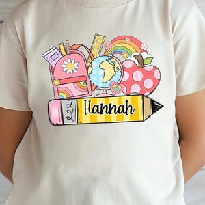 Aangepast terug naar school-shirt, gepersonaliseerd eerste schooldag-shirt, kinderen terug naar school-shirt, gepersonaliseerd kleuterschool kinderen peuters