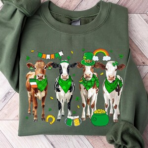 Cow St Patrick&#39;s Day Shirt, Funny St Patrick&#39;s Day Cow Shirt, Lucky Cow Shirt Gift For Cow Lover