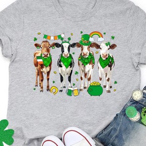 Cow St Patrick&#39;s Day T-Shirt, Funny St Patrick&#39;s Day Cow Shirt, Irish Cow Lucky Cow Shirt Gift For Cow Lover