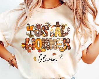 Postangestellter Thanksgiving Shirt, Herbst Post Briefträger Geschenk