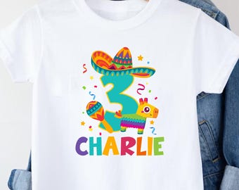 Camiseta de fiesta de cumpleaños para niños, fiesta temática mexicana