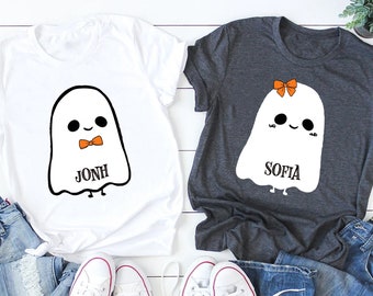 Spersonalizowana dziecięca koszulka z motywem ducha Halloween, spersonalizowana koszulka dla malucha