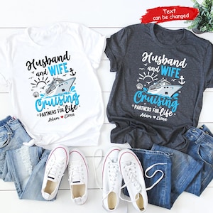 Husband and Wife Cruising Partners Cotton Shirt, Couple Cruise Trip