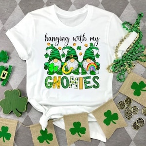 St. Patrick&#39;s Day Hanging With My Gnomies Shirt, Lucky Gnome Shirt, St Patrick&#39;s Day Gnomes Shirt, Gnomies Patricks Day Shirt