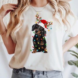 Christmas Dachshund Lights Shirt, Funny Dachshund Christmas Shirt, Dachshund Xmas Gift, Dachshund Lover Shirt Gift For Dog Lover