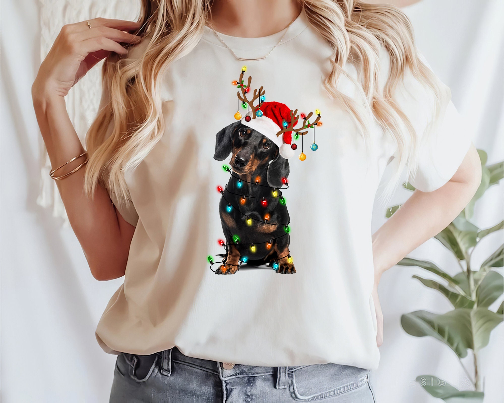Christmas Dachshund Lights Shirt, Funny Dachshund Christmas Shirt, Dachshund Xmas Gift, Dachshund Lover Shirt Gift For Dog Lover
