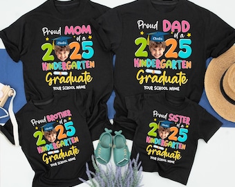 Camiseta personalizada para graduados de jardín de infantes, camiseta de algodón a juego para toda la familia