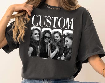 Camiseta de algodón con foto personalizada, estilo vintage