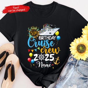 Personalized Birthday Cruise Crew 2025 Shirt, Custom 50th Birthday Shirts, Birthday Squad Shirts, Birthday Cruise Squad Shirt