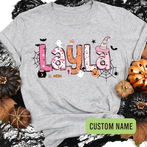 Personalized Kid Shirt, Girls Halloween Name Shirt, Kid Shirt With Names, Fall Halloween Shirt, Halloween Toddler Shirt