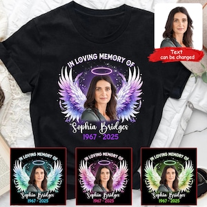 In liebevoller Erinnerung T-Shirt, Ruhe in Frieden Shirt, Bild Shirt, personalisierte Erinnerung T-Shirt, RIP Tee
