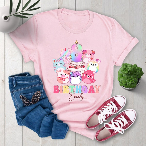 Personalized Squishmallow Birthday Shirt, Squishmallow Party Shirt,  Family Birthday Matching Shirt, Custom Squishmallow Birthday Girl Shirt