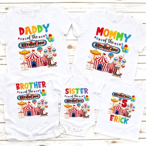 Personalized Circus Birthday Shirt, Family Circus Shirts, Circus Family Birthday Shirts, Birthday Boy, Circus Family, Circus Party Gift