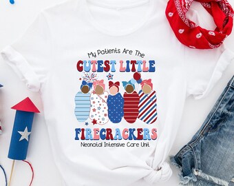 4th Of July NICU Nurse T-Shirt, Patriotic Neonatal ICU Design