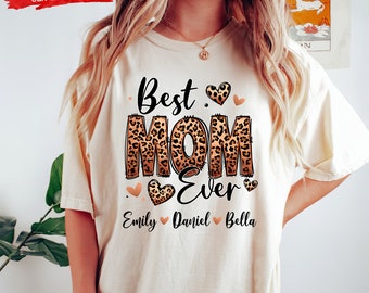 Personalized Mama T-Shirt, Custom Mom Shirt With Children Names