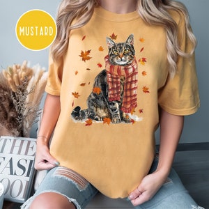 Katzen Herbst Herbst Sweatshirt, Katzen-Fall-Shirt, Katze Herbst Blätter Baum, lustiges Thanksgiving Sweatshirt, Katzen-Liebhaber-Sweatshirt