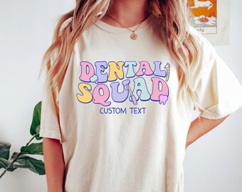 Benutzerdefinierte Zahnarzt Squad Shirt, Retro Zahnarzt Hygieniker Geschenk