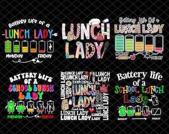 Lunch Lady Battery Life PNG Bundle (Digital Download)