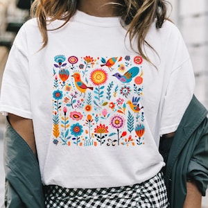 Mexikanische Blume T-Shirt, Cinco de Mayo Blumen T-Shirt, Blumen-Liebhaber-Shirt, mexikanische Blume, Mutter Geschenk