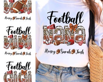 Personlig fotbollsmormor-t-shirt, sportmamma-tröja