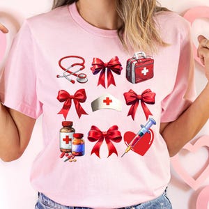 Nurse Valentine Coquette Bow Shirt, Valentine Nursing Shirt, Nurse Life Shirt Gift For Nurse