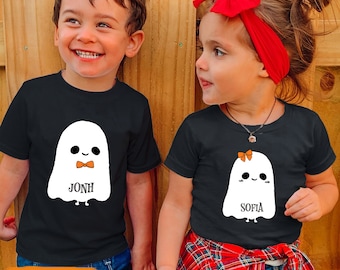 Gepersonaliseerd Halloween-spookshirt voor kinderen, peuter-T-shirt
