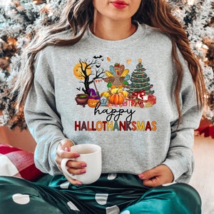 Happy Hallothanksmas Shirt, Fall Shirt, Holiday Season Shirt, Autumn Shirt, Pumpkin Shirt, Halloween Shirt, Thanksgiving Shirt, Christmas