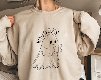 Ghost Reading Books T-Shirt, Halloween Librarian Shirt