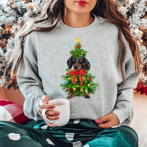 Dachshund Christmas Tree Shirt, Funny Christmas Dachshund Shirt Gift For Dachshund  Lover Gift