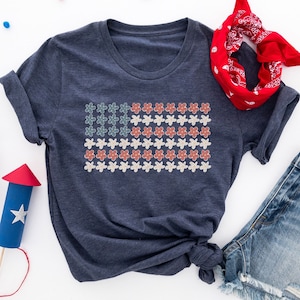 Retro American Flag Shirt, 4th of July Shirts, Women Fourth of July Shirt, USA Graphic Tee, Patriotic Shirt, Independence Day Gift, USA Tee