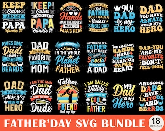 Dad Quotes SVG Bundle, Father's Day Designs (PNG Clipart)