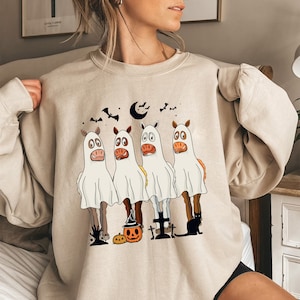 Horse Ghost Sweatshirt, Cute Ghost Shirt, Halloween Sweatshirt, Horse Lover Gift, Spooky Horse Sweater, Horse Halloween
