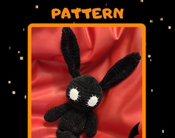 Halloween Crochet Bunny Pattern | No Sew Velvet Amigurumi (PDF)