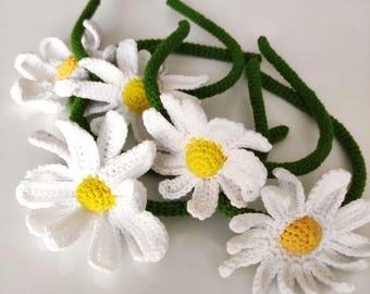 Patroon gehaakte hoofdband madeliefjebloem: Easy Baby Crown (pdf-download)