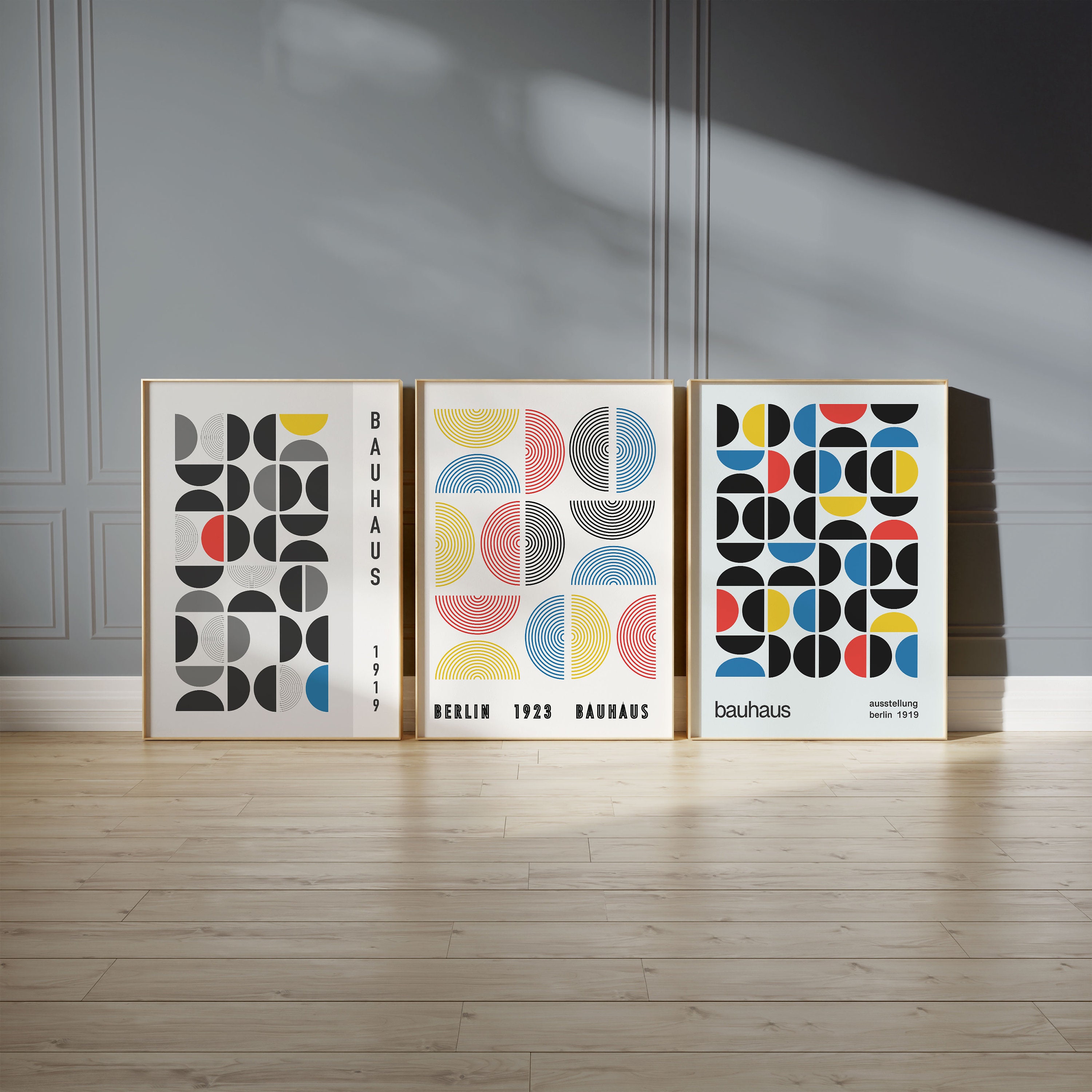 Bauhaus Art Print Set: Mid Century Modern Geometric Posters (digital ...
