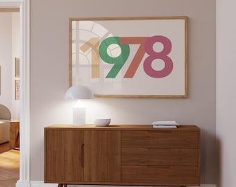 Personalized Date Print | Retro Style Year Poster (Digital Download)