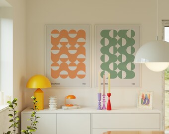 Bauhaus Print Set: Mid-Century Modern Abstract Art (Digital Download)