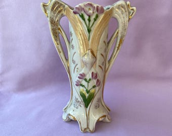 アンティーク ロイヤル・ルドルシュタット アールヌーボー 手描き花瓶