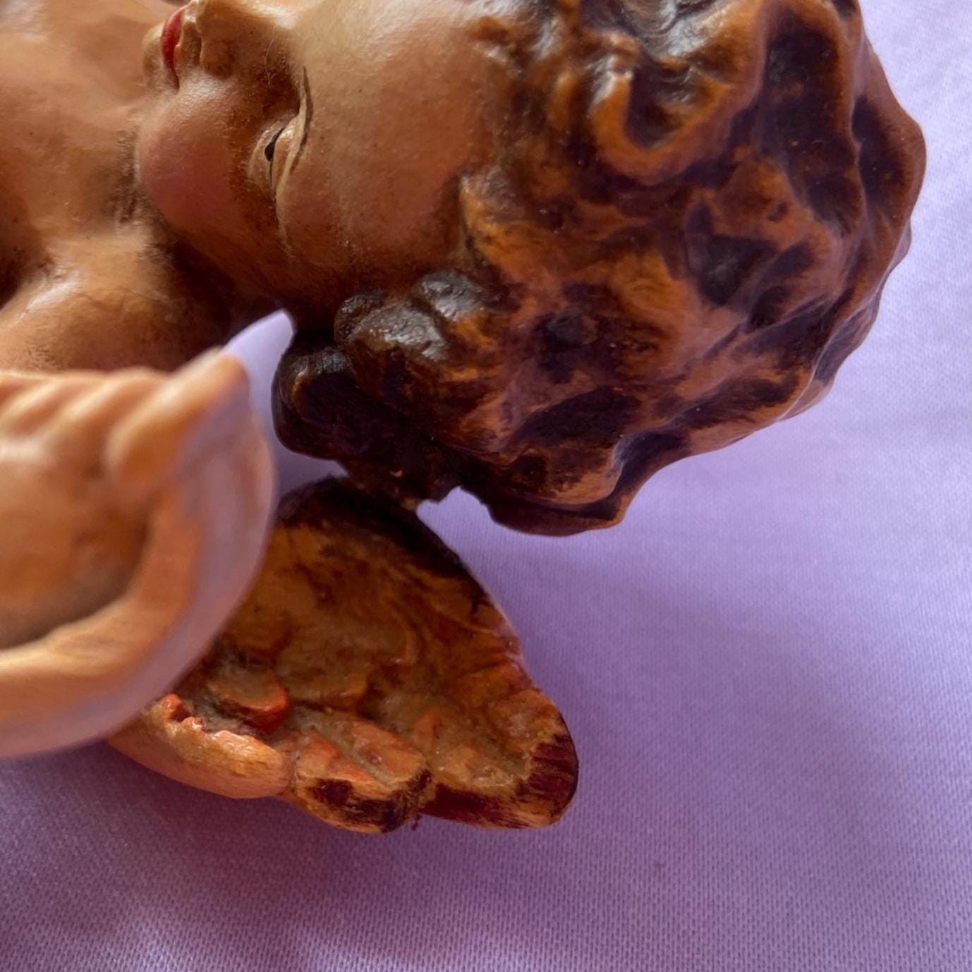 Vintage ANRI Italian Hand Carved and Colored Polycrome Solid