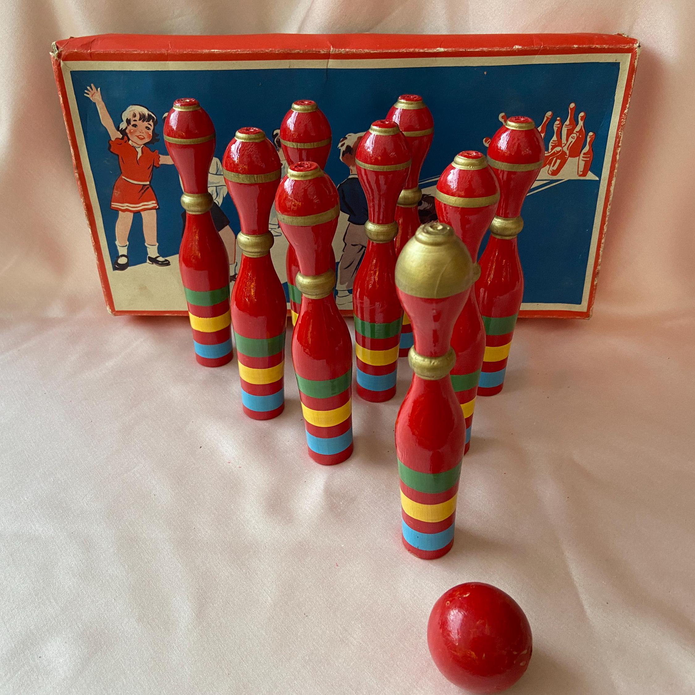 Ancien Bowling De Table En Bois - Jeu De Café Vintage Années 1960 - International Bowling