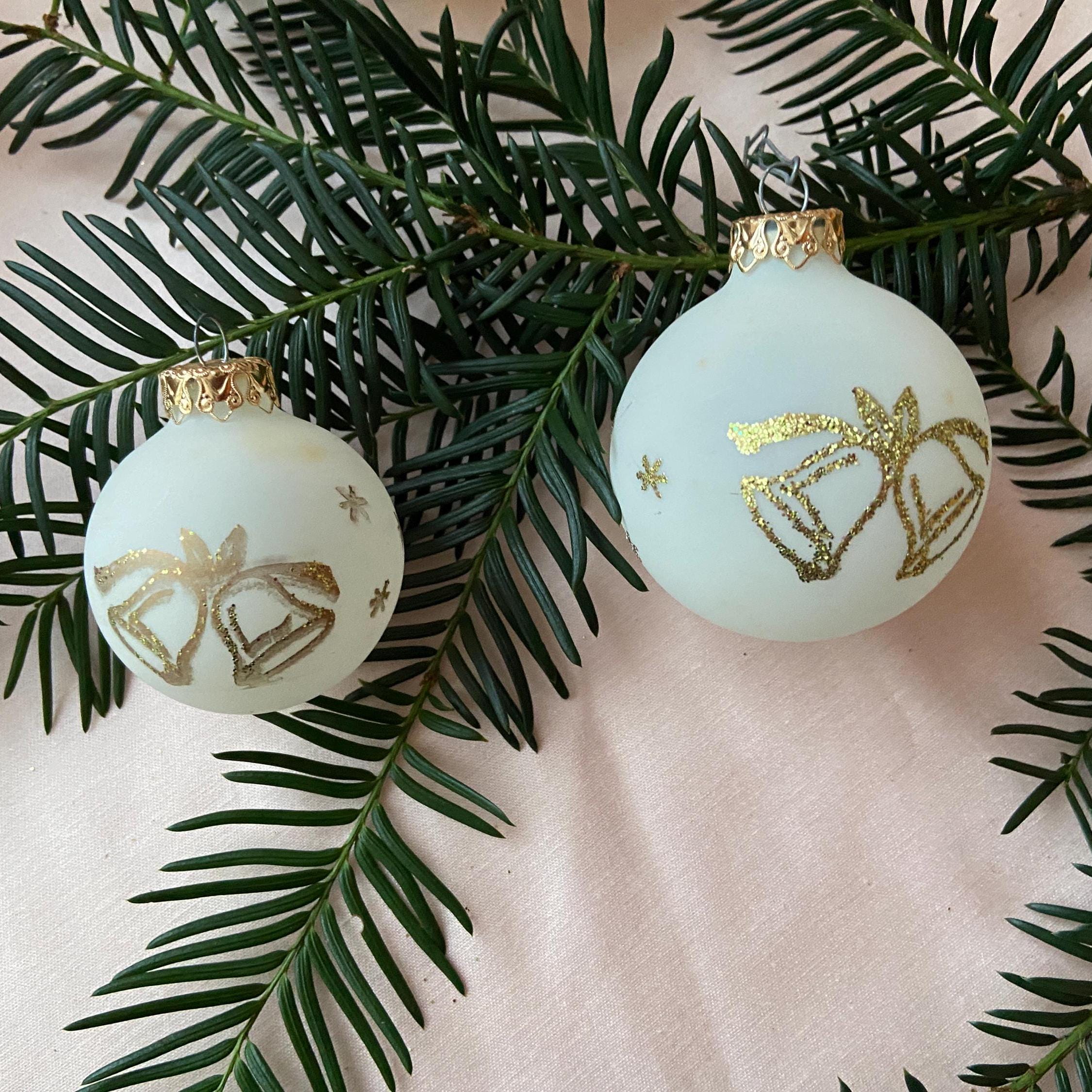 ドイツのクリスマスオーナメント　ゴールド ヴィンテージドイツ製エカルト社製マットホワイト＆ゴールドツリー