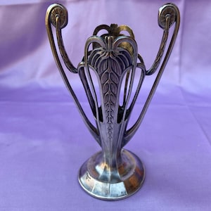 Antique WMF Art Nouveau Silver Plated Vase Holder. Ostrich Stamp. Around 1910. Brocante