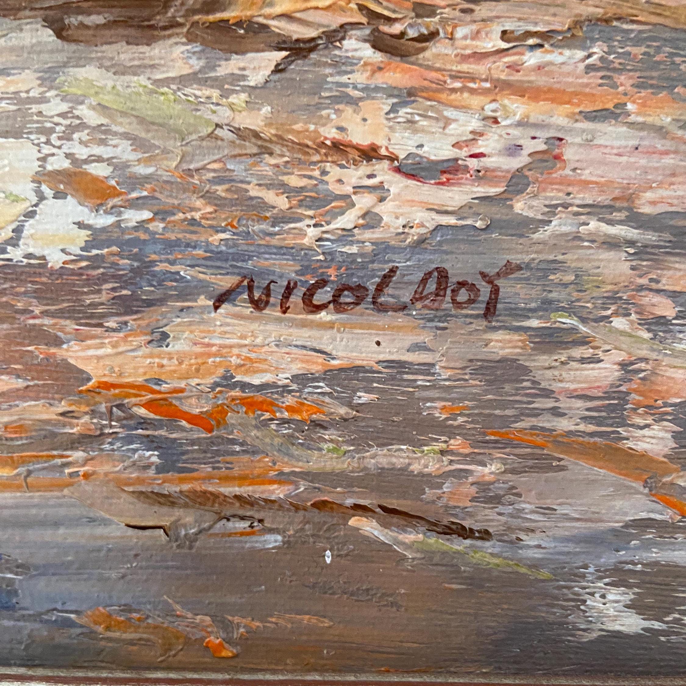 Pascal Bobillon「VILLE ÉTIRÉE III」大型アート Mallorcan Village Oil Painting: Impressionistic Signed Artwork